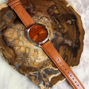 Joan Rivers Brown Textured Lizard-Style Watch Strap